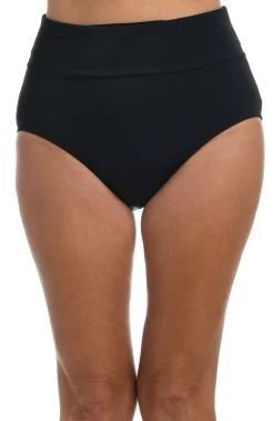 Solid Wide Band Full Pant Bikini Bottom
