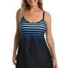 Gradient Stripe Scoop Neck Swim Dress
