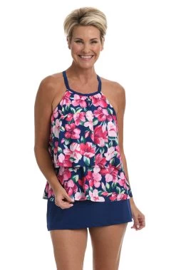 Hana Hibiscus High Neck Tankini Top *FINAL SALE*