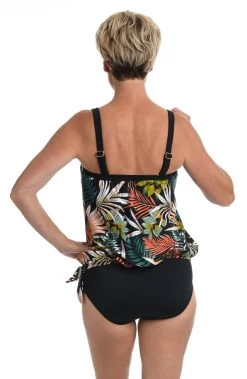Palms And Fronds Bandeau Blouson Tankini Top *FINAL SALE* -Best Swimwear Shop MM2AN66 MLT B