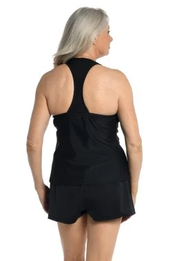 Ombre Animal V-Neck Racer Back Tankini Top - FINAL SALE -Best Swimwear Shop MM3C127 BLK B 1