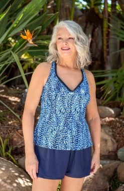 Tidal Wave V-Neck Racer Back Tankini Top -Best Swimwear Shop MM3CB27 BLK Shot 12 Shot 12 034 Web