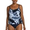 Moonlight Tropics Scoop Neck Faux Tankini One Piece