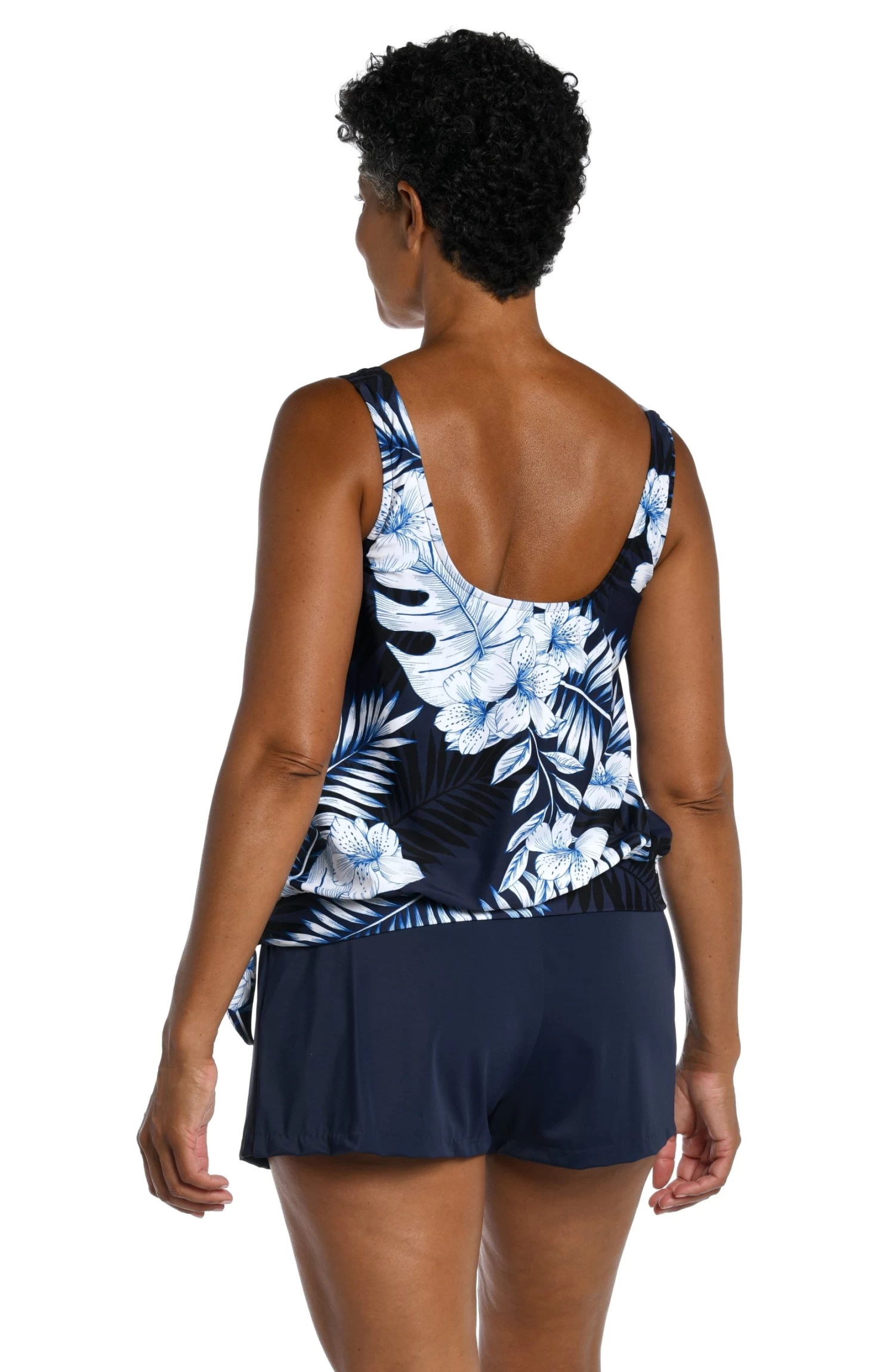 Moonlight Tropics Banded Scoop Blouson Tankini Top 2 Moonlight Tropics Banded Scoop Blouson Tankini Top - Image 2