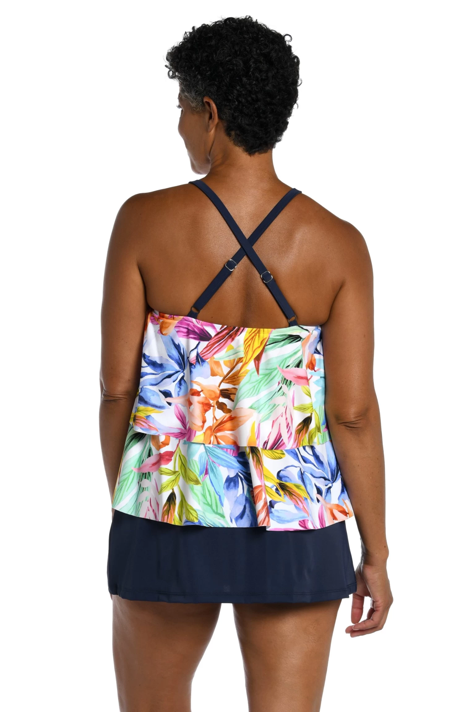 Conga Vines High Neck Tiered Tankini Top 2 Conga Vines High Neck Tiered Tankini Top - Image 2