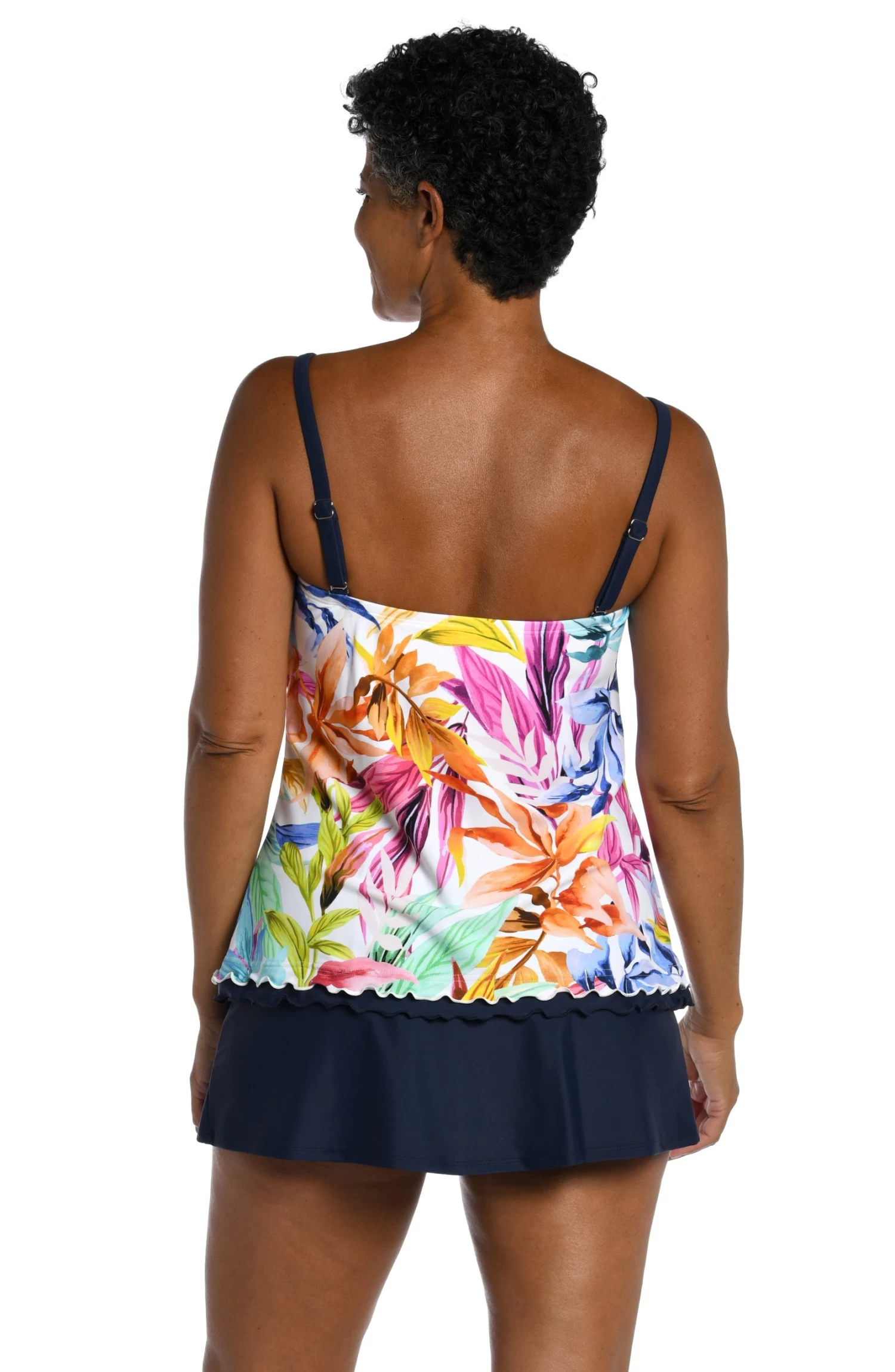 Conga Vines Ruffled Bandeau Tankini Top 2 Conga Vines Ruffled Bandeau Tankini Top - Image 2