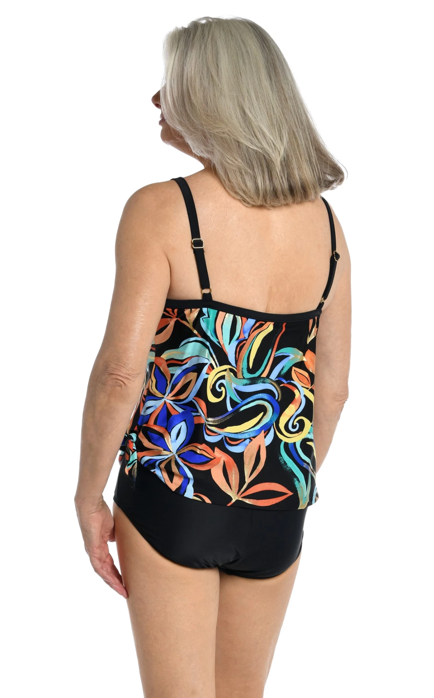 Watercolor Expressions Scoop Neck Faux Tankini One Piece - FINAL SALE 2 Watercolor Expressions Scoop Neck Faux Tankini One Piece - FINAL SALE - Image 2