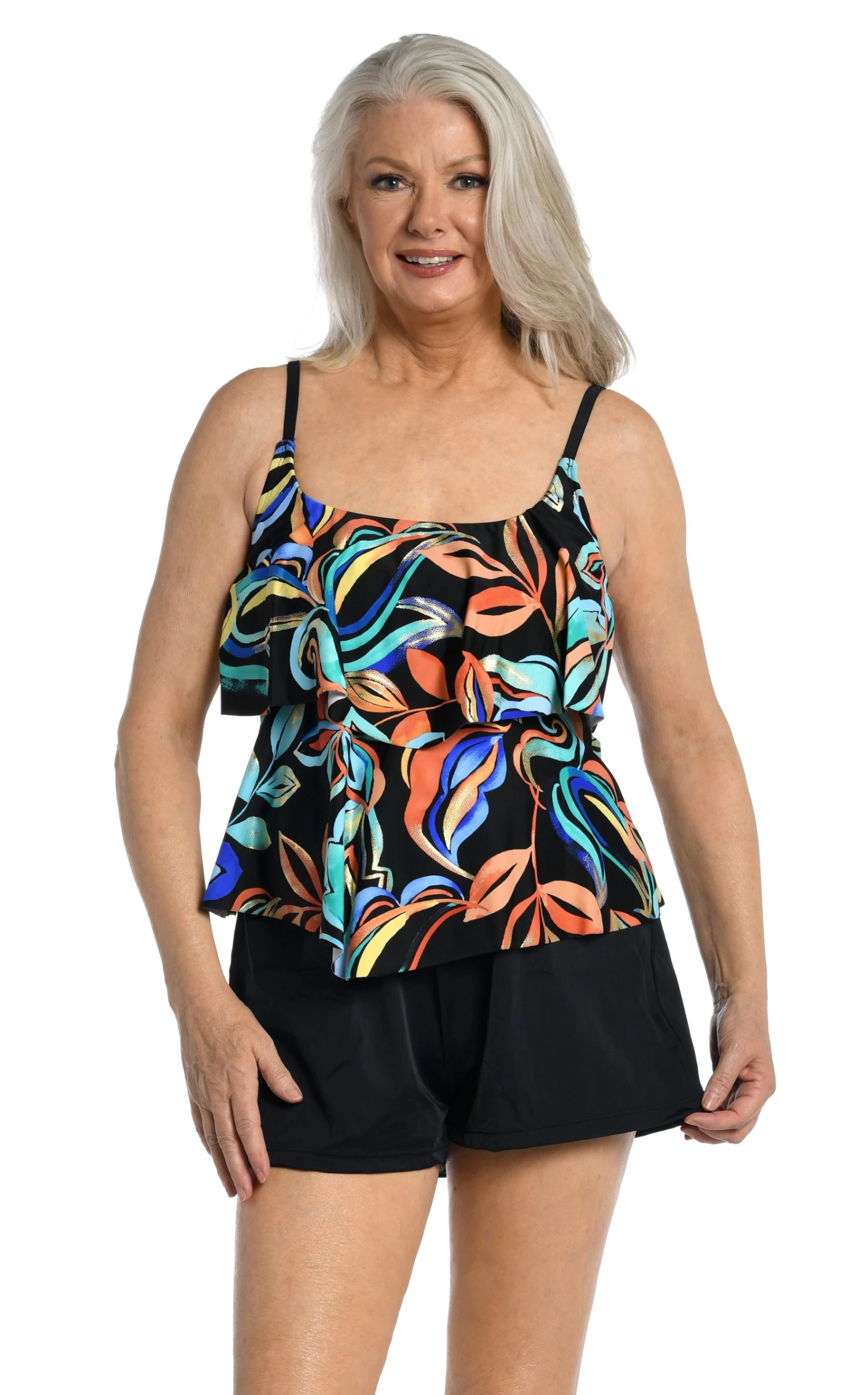 Watercolor Expressions Two Tiered Tankini Top - FINAL SALE 1 Watercolor Expressions Two Tiered Tankini Top - FINAL SALE