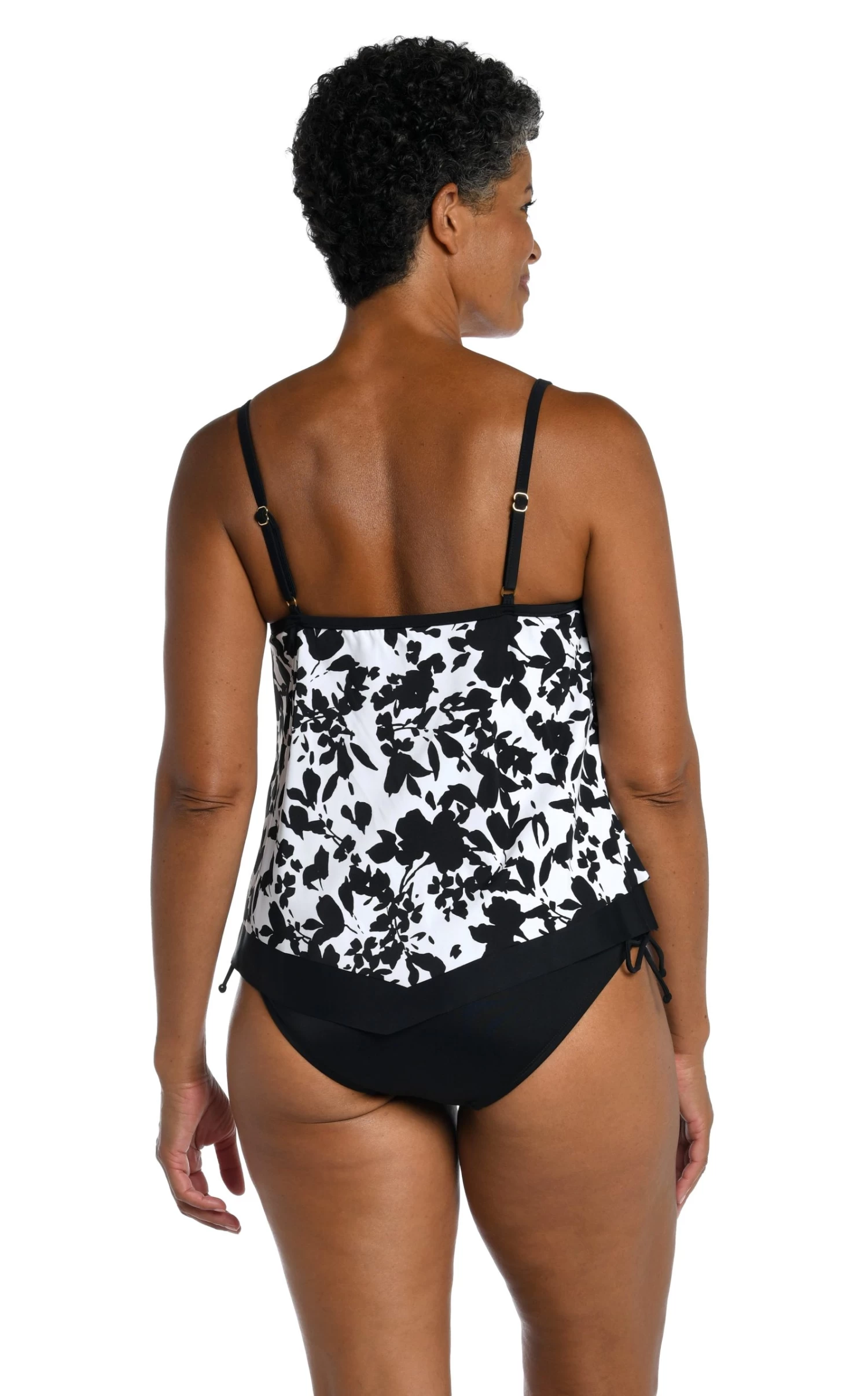 Floating Flowers Flutter Hem Tankini Top 2 Floating Flowers Flutter Hem Tankini Top - Image 2