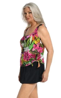Exotic Jungle Faux Skirtini One Piece - FINAL SALE -Best Swimwear Shop MM3CK47 MLT F 2