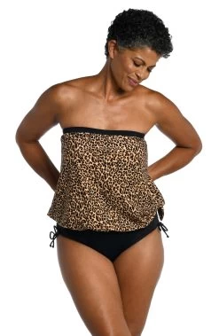 Cougar Bandeau Blouson Tankini Top - FINAL SALE -Best Swimwear Shop MM3CL66 NAT F 2