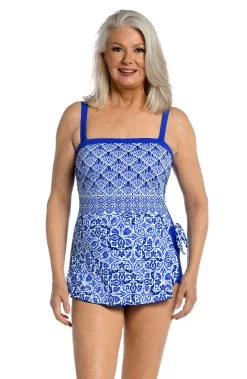 Grecian Tile Bandeau Sarong One Piece