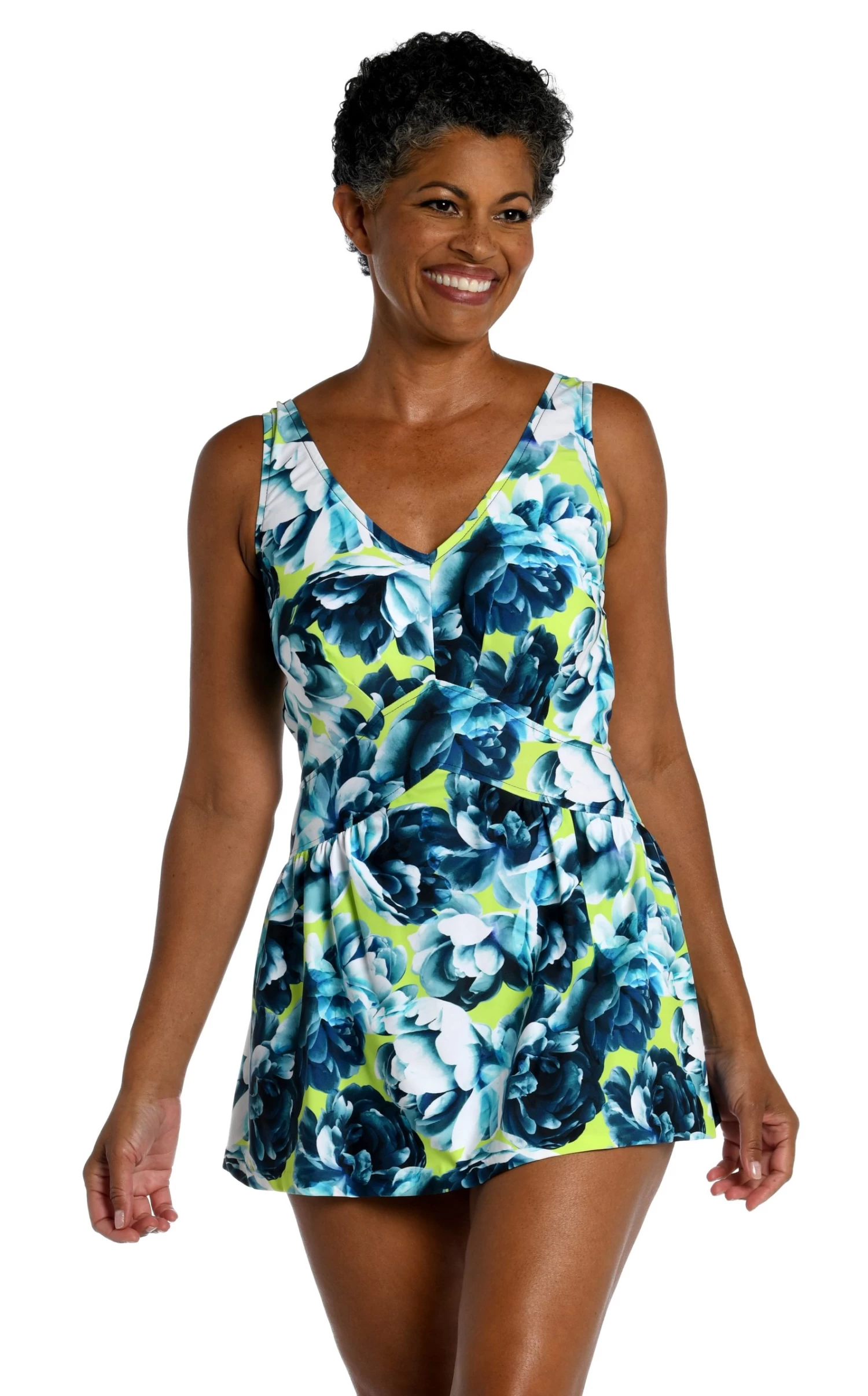 Electric Rose Empire Swim Dress One Piece - FINAL SALE 1 Electric Rose Empire Swim Dress One Piece - FINAL SALE