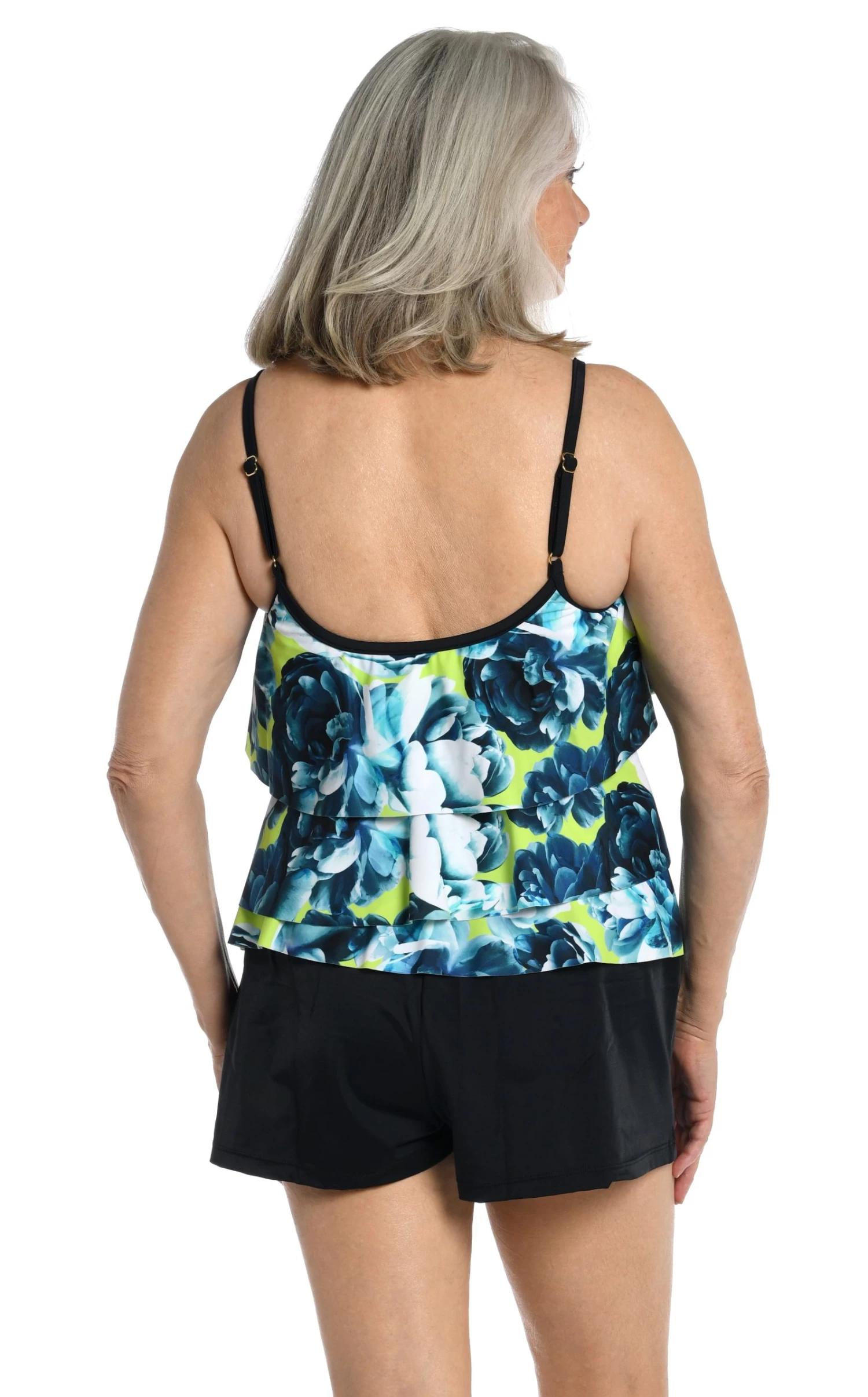 Electric Rose Triple Tiered Tankini Top - FINAL SALE 2 Electric Rose Triple Tiered Tankini Top - FINAL SALE - Image 2