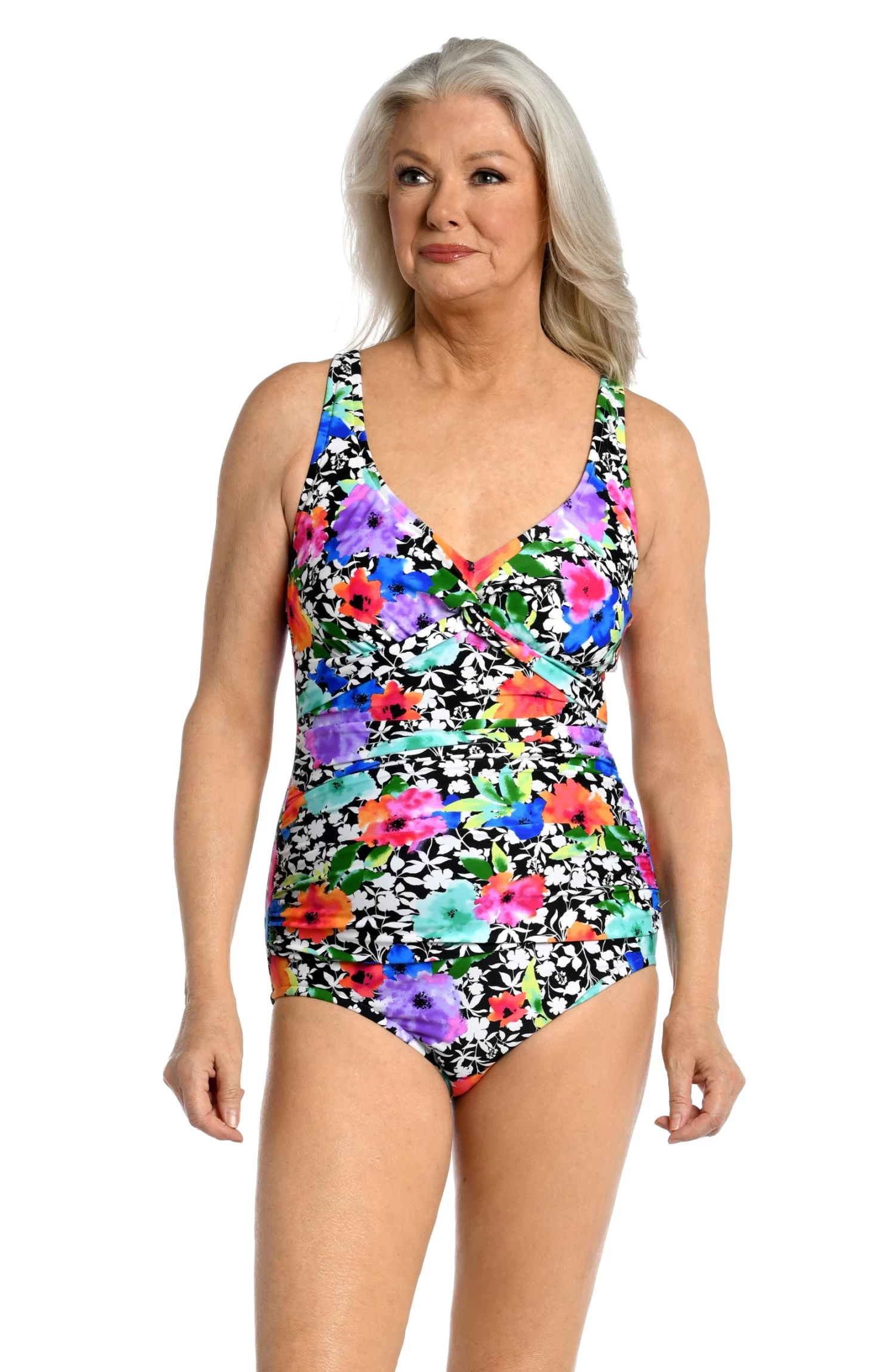 Pop Petals Twist Front One Piece - FINAL SALE 1 Pop Petals Twist Front One Piece - FINAL SALE