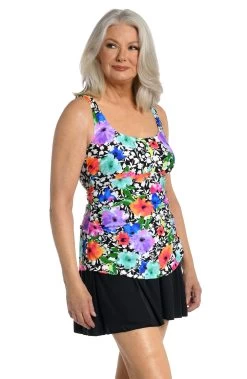 Pop Petals Adjustable Tank Swim Dress One Piece - FINAL SALE