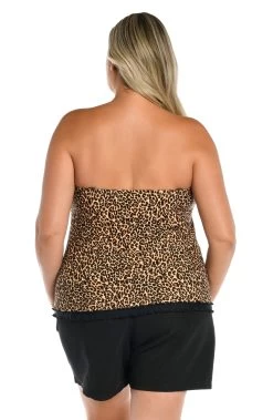 Cougar Ruffled Bandeau Tankini Top (Plus Size) - FINAL SALE -Best Swimwear Shop MW3CL69 NAT B 2