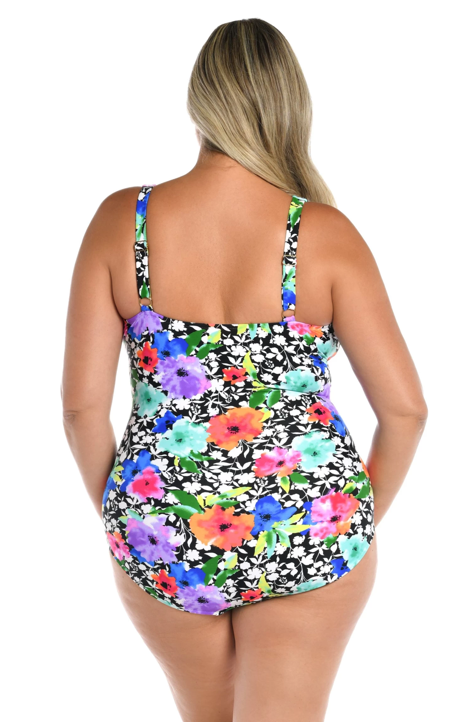 Pop Petals Twist Front One Piece (Plus Size) - FINAL SALE 2 Pop Petals Twist Front One Piece (Plus Size) - FINAL SALE - Image 2