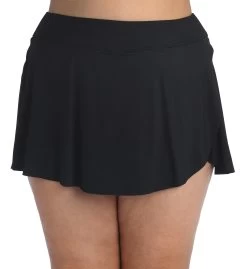 24th & Ocean Solid Petal Skort Bikini Swimsuit Bottom (Plus Size) -Best Swimwear Shop TF1G646W BLK F Large a789fe93 ef16 4583 bf9f 87a6dc83876d