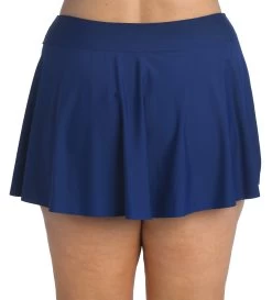 24th & Ocean Solid Petal Skort Bikini Swimsuit Bottom (Plus Size) -Best Swimwear Shop TF1G646W NVY B Large d7917111 9231 4f1f 8489 37d43e0b61d1