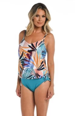 24th & Ocean To The Tropics Underwire V-Neck Blouson Tankini Top