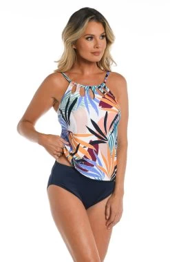 24th & Ocean To The Tropics Cutout High Neck Tankini Top 7 24th & Ocean To The Tropics Cutout High Neck Tankini Top -Best Swimwear Shop TF3DD89 MLT F 2