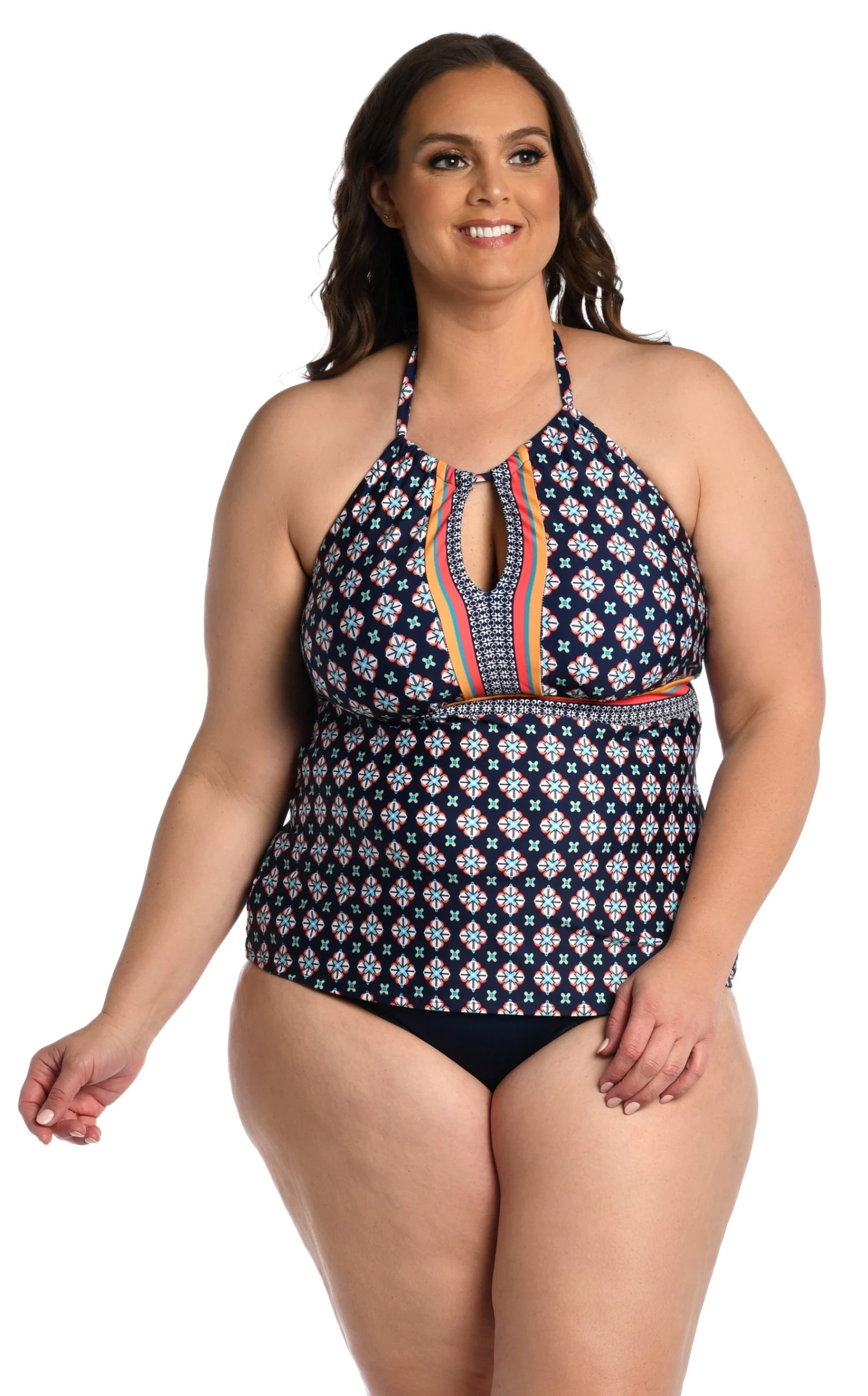 24th & Ocean Alexandria Tile High Neck Keyhole Halter Tankini Top 3 24th & Ocean Alexandria Tile High Neck Keyhole Halter Tankini Top - Image 3