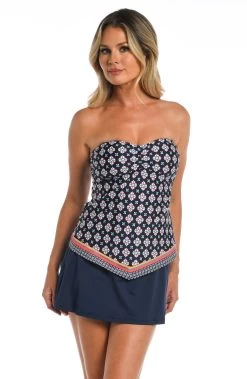 24th & Ocean Alexandria Tile Retro Bandeaukini Top -Best Swimwear Shop TF3DE81 MID F 2