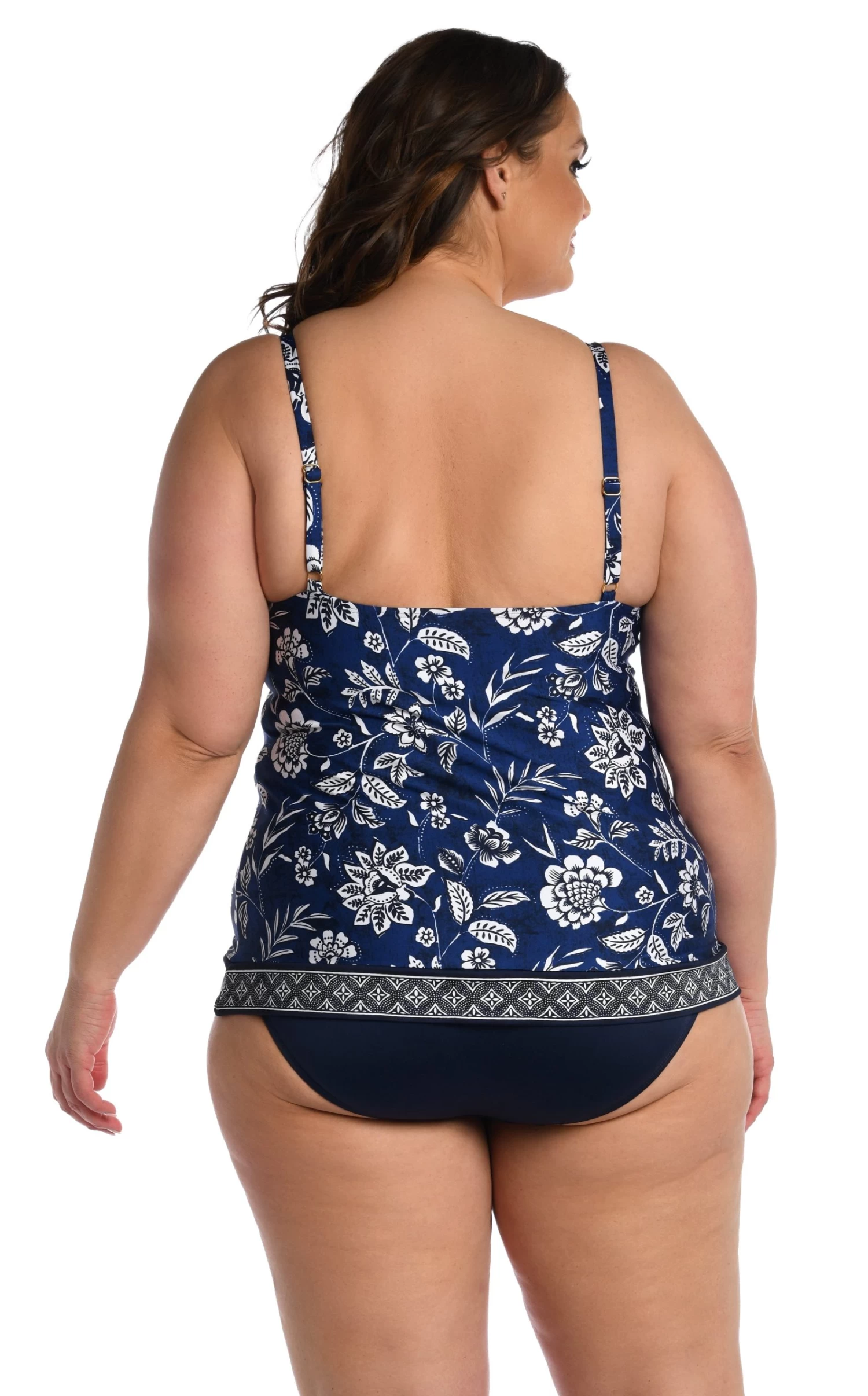 24th & Ocean Bali Batik Underwire High Neck Over The Shoulder Tankini Top 4 24th & Ocean Bali Batik Underwire High Neck Over The Shoulder Tankini Top - Image 4