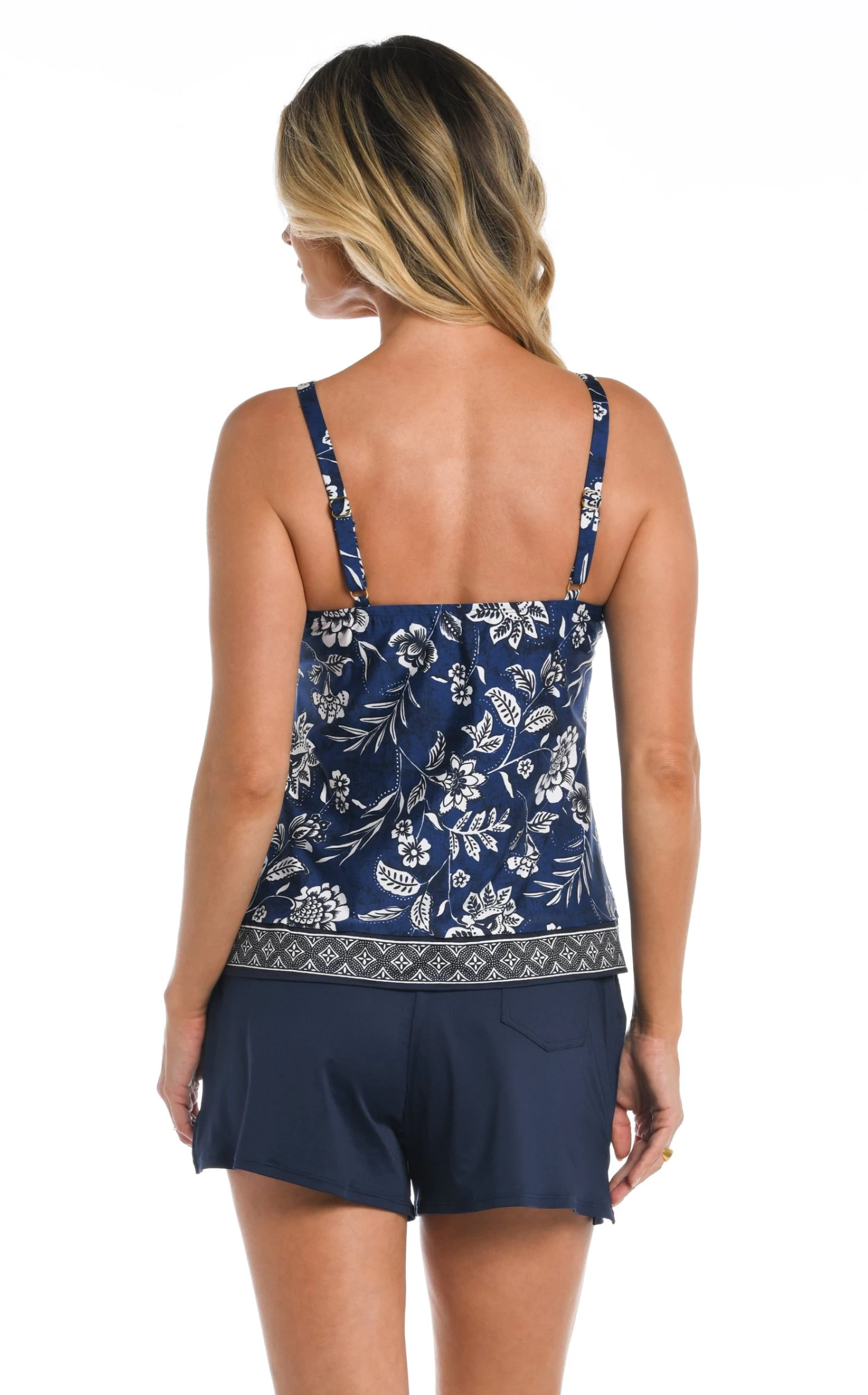 24th & Ocean Bali Batik Underwire High Neck Over The Shoulder Tankini Top 2 24th & Ocean Bali Batik Underwire High Neck Over The Shoulder Tankini Top - Image 2