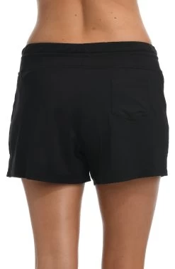 24th & Ocean Solid Front Tie Swim Short Bottom 17 24th & Ocean Solid Front Tie Swim Short Bottom -Best Swimwear Shop TF9G690 BLK B