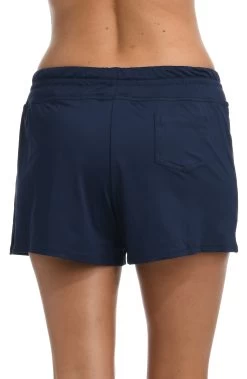 24th & Ocean Solid Front Tie Swim Short Bottom 15 24th & Ocean Solid Front Tie Swim Short Bottom -Best Swimwear Shop TF9G690 MID B