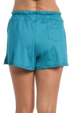 24th & Ocean Solid Front Tie Swim Short Bottom 19 24th & Ocean Solid Front Tie Swim Short Bottom -Best Swimwear Shop TF9G690 TEA B 1