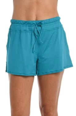 24th & Ocean Solid Front Tie Swim Short Bottom 18 24th & Ocean Solid Front Tie Swim Short Bottom -Best Swimwear Shop TF9G690 TEA F 1