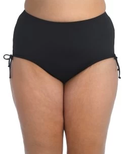 24th & Ocean Solid High Waist Side Tie Hipster Bikini Bottom (Plus Size) -Best Swimwear Shop TF9G695W BLK F Large f2afc8f7 0a1f 4d37 8811 47a38c3e8bec