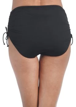 24th & Ocean Solid Mid Waist Side Tie Hipster Bikini Bottom -Best Swimwear Shop TF9G695 BLK B Large 33a0fb18 c414 4855 9948 0d75aac52841