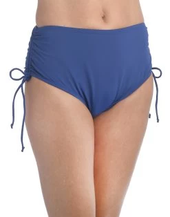 24th & Ocean Solid Mid Waist Side Tie Hipster Bikini Bottom -Best Swimwear Shop TF9G695 NVY F Large 9622b026 6302 4b58 93e8 bf6bf988369b