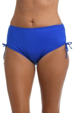 24th & Ocean Solid Mid Waist Side Tie Hipster Bikini Bottom -Best Swimwear Shop TF9G695 SAP F2